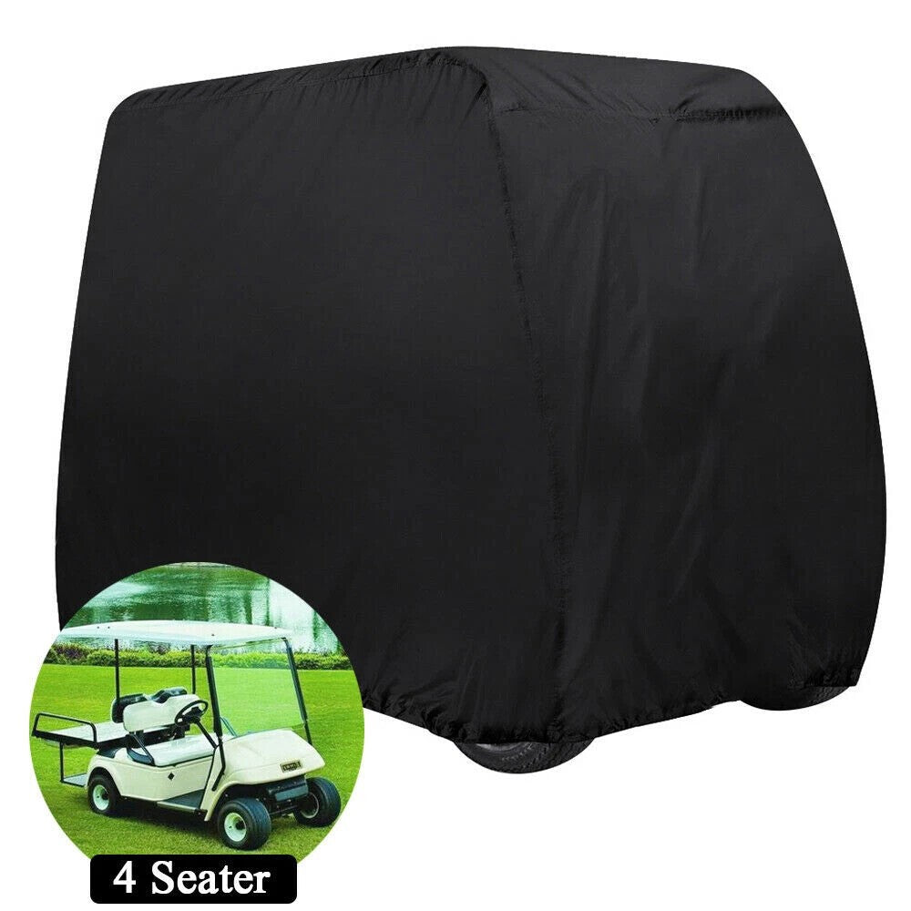 Waterproof 4-Passenger Golf Cart Cover for EZGO Club Car Yamaha Black