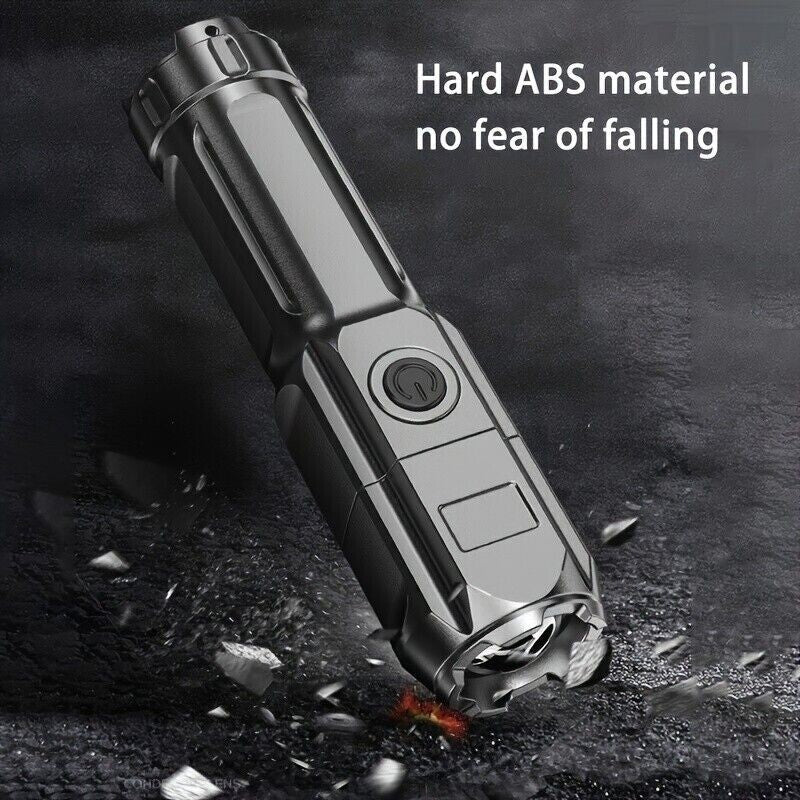 Rechargeable 2000 Lumens LED Tactical Flashlight with Zoom & USB Charging