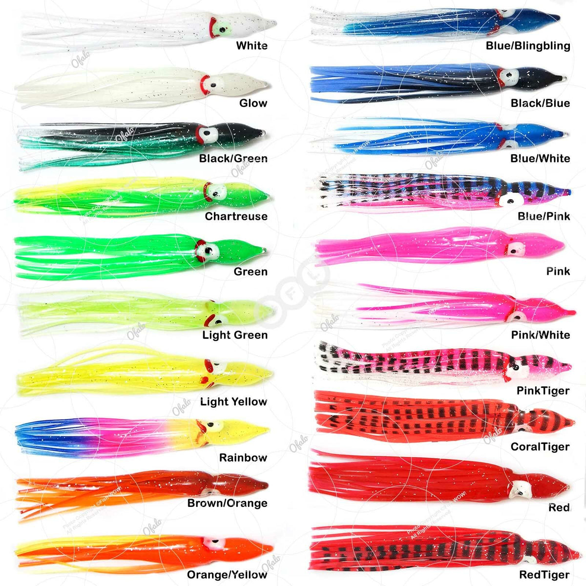 Artificial Soft Plastic Fishing Skirts 4.5-inch Octopus Fish Lures Bait Lot