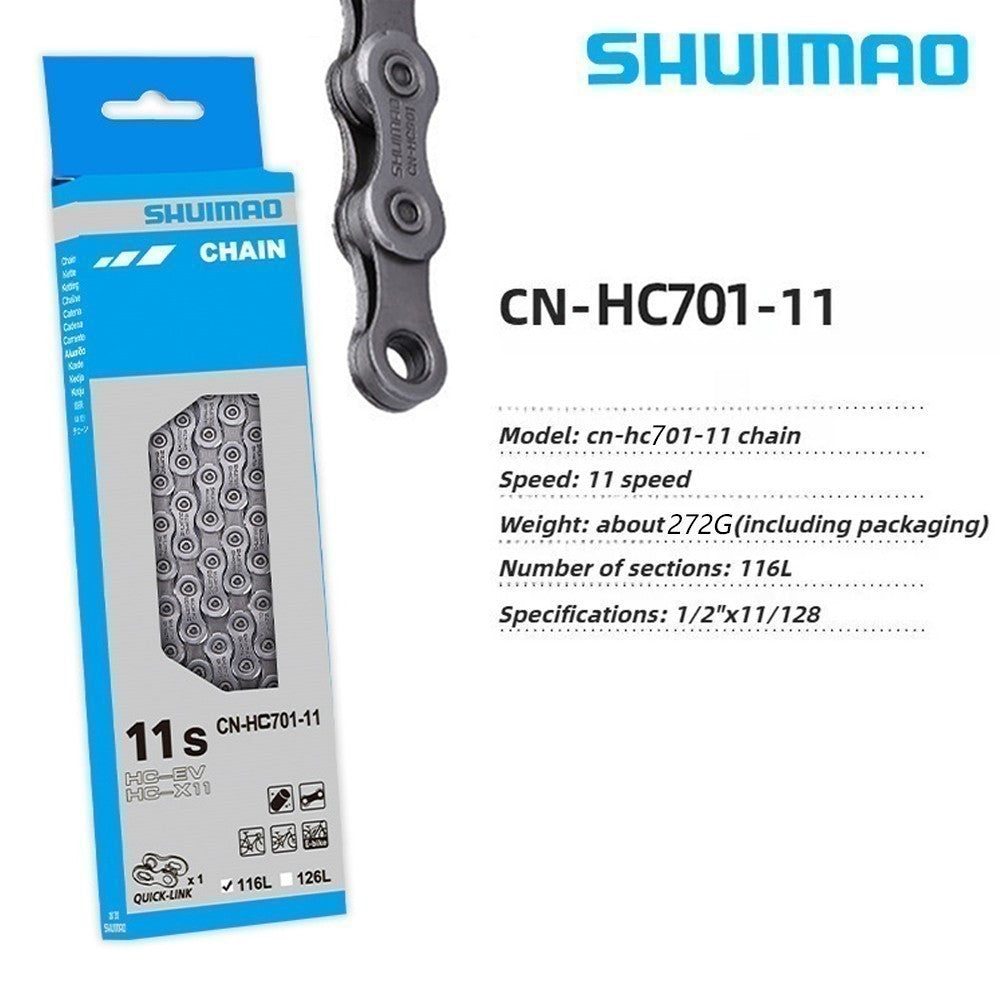 11-Speed Bicycle Chain for Road MTB E-Bike 116 Links - Durable SIL-TEC Coating