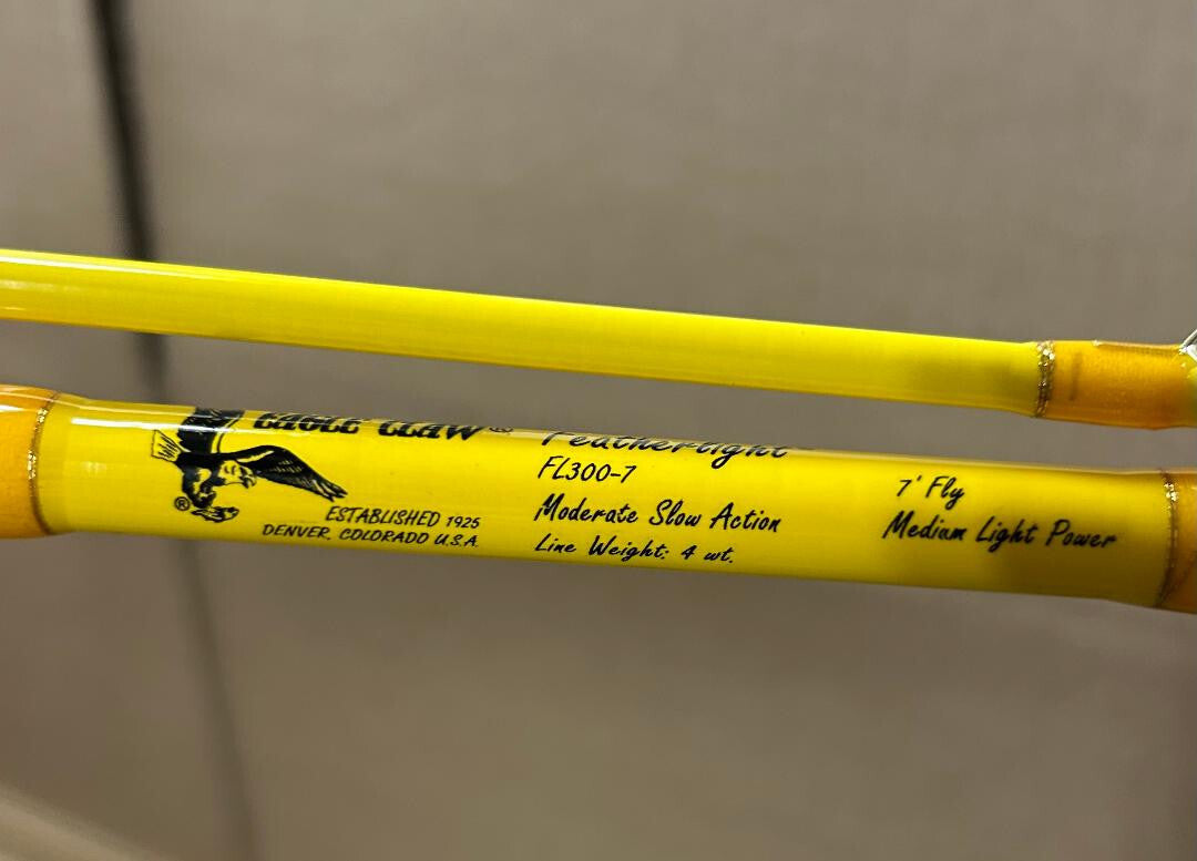 Fly Fishing Rod 7' Featherlight 4 Line Weight Two-Piece Yellow
