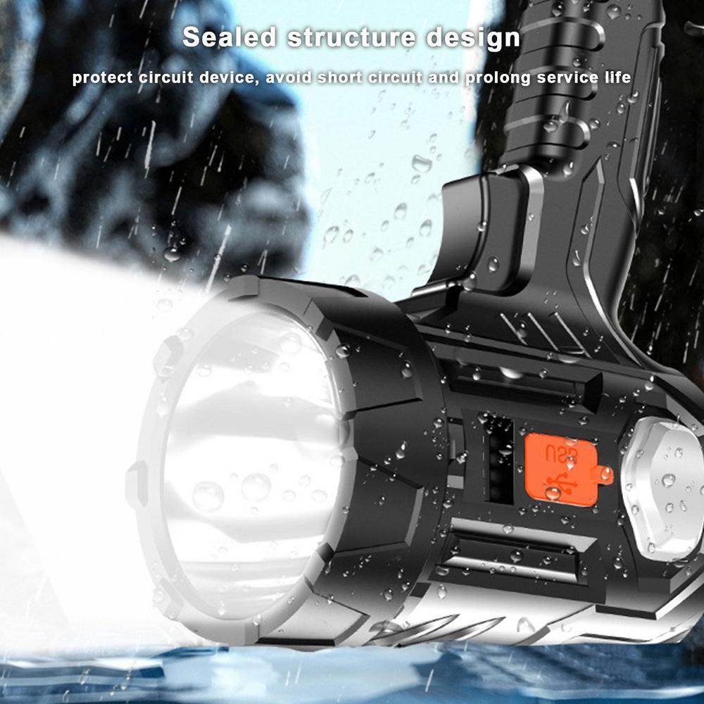 High-Power Rechargeable LED Spotlight 9 Million Lumens Handheld Flashlight
