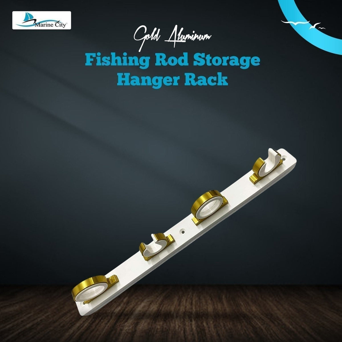 Fishing Rod Holder Rack Aluminum 4-Rod Storage Organizer for Boats & Vehicles