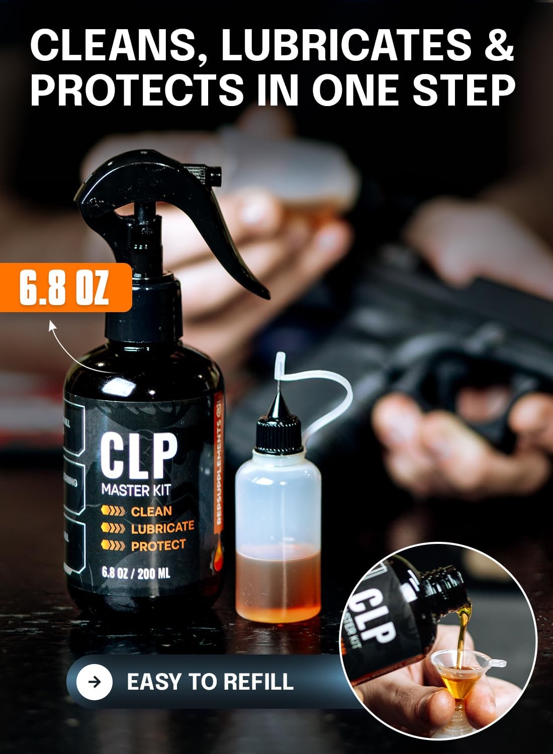 Gun Cleaning Oil Kit 3-in-1 Lubricates, Cleans & Protects - 6.8 Oz Spray