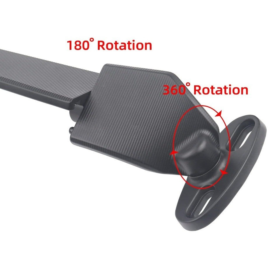 Motorcycle Winglet Mirrors with LED Turn Signals Matte Black Adjustable Pair