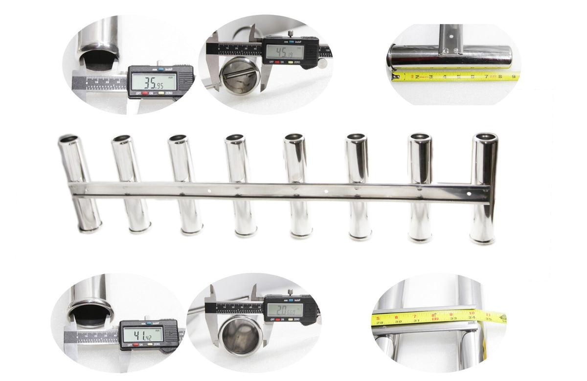 Wall-Mounted Marine Fishing Rod Holder Rack for Yacht & Boat - Heavy Duty Stainless Steel