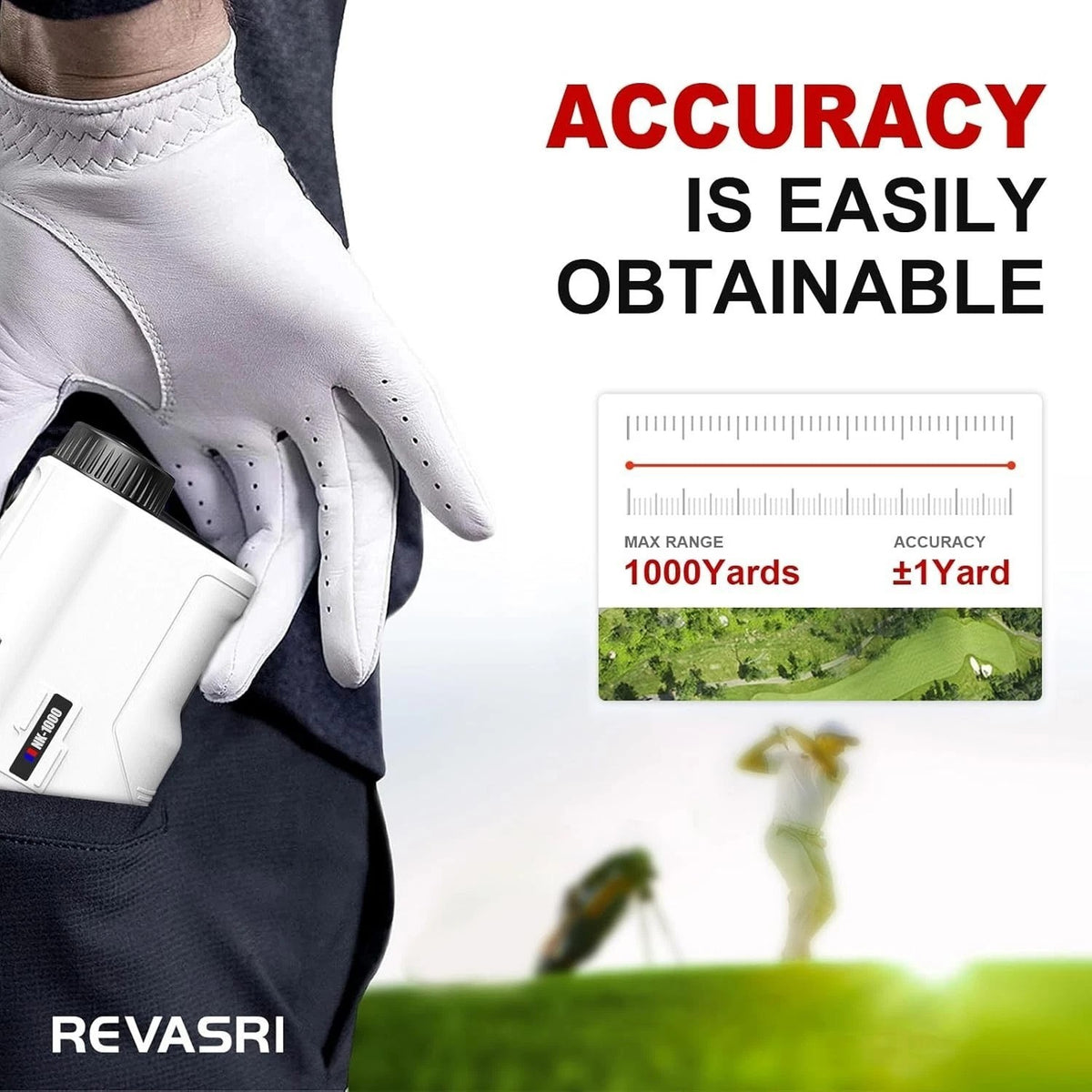 Golf Rangefinder 1000 Yards with Slope, Vibration, Rechargeable Battery