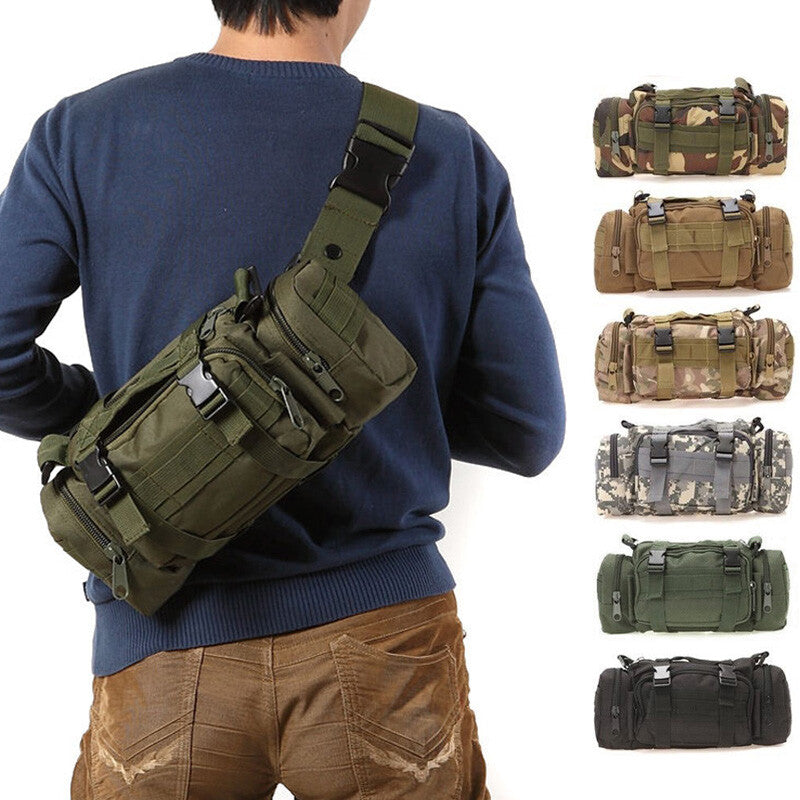 Military Tactical Waist Bag Outdoor Camping Fishing Pouch with Multiple Compartments
