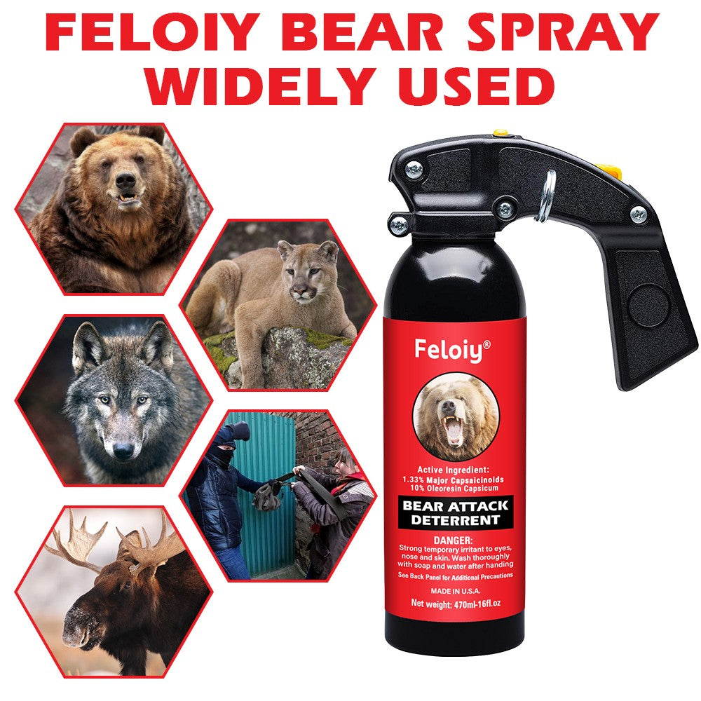 16oz Bear Spray Repellent with Holster - Powerful Wildlife Deterrent