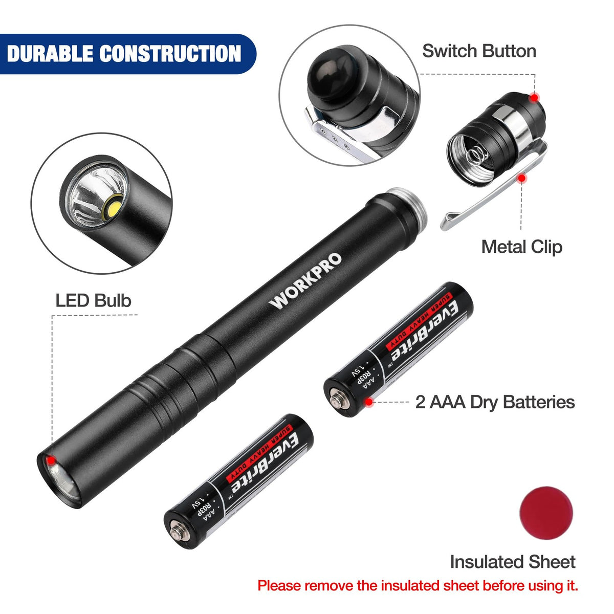 4 Pack LED Tactical Flashlights Mini Super Bright Penlights
