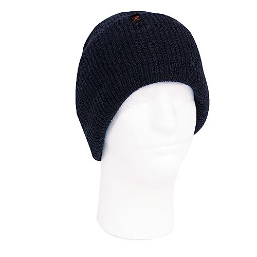 Navy Wool Watch Cap - Insulated Military Style Winter Hat
