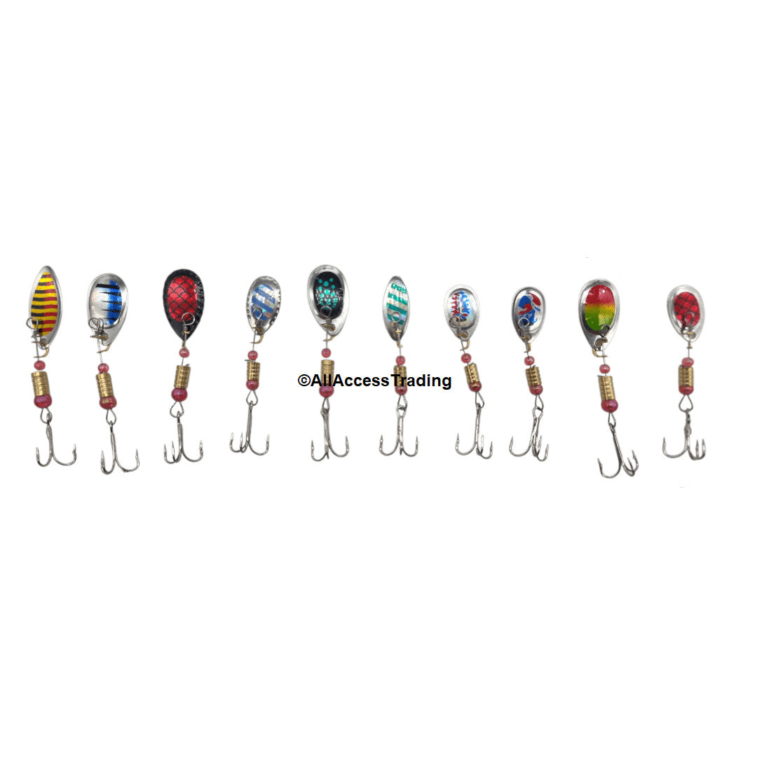 30-Piece Fishing Spinner Lures Set with Tackle Box for Freshwater and Saltwater