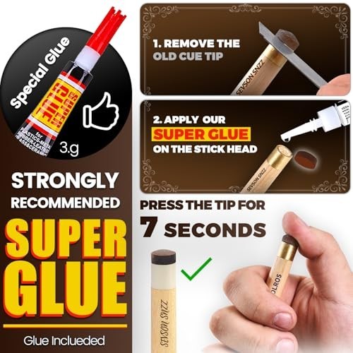 Leather Billiard Cue Tips 13mm, 20 Pack – Glue-On Medium Hardness