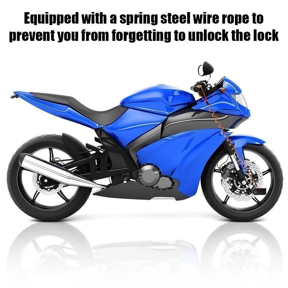 Motorcycle Disc Brake Lock with Loud Alarm Anti-Theft Security for Bikes & Scooters