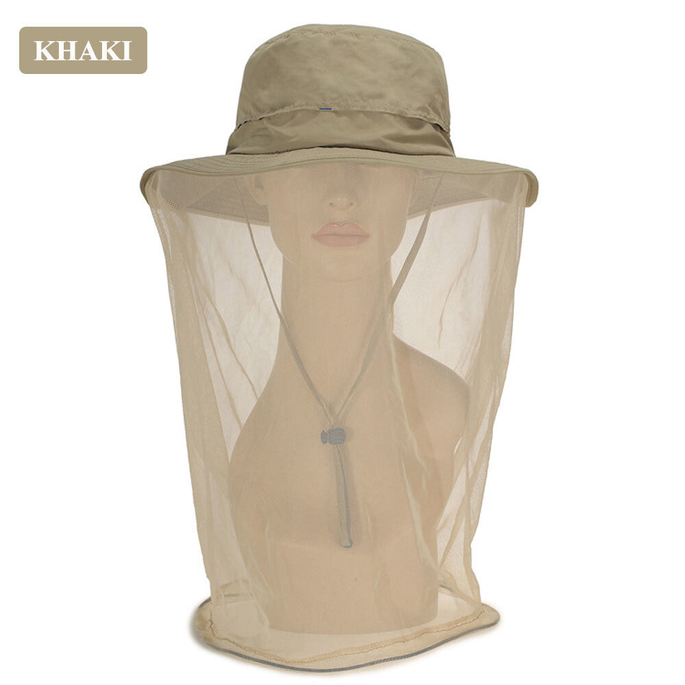Outdoor Mosquito Net Hat with Sun Protection and Adjustable Mesh Cap