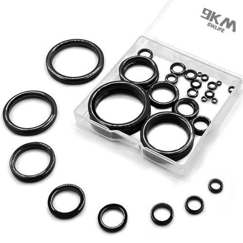 Fishing Rod Repair Ceramic Guide Ring Kit - 14 Sizes Stainless Steel & Black Ceramic Guides