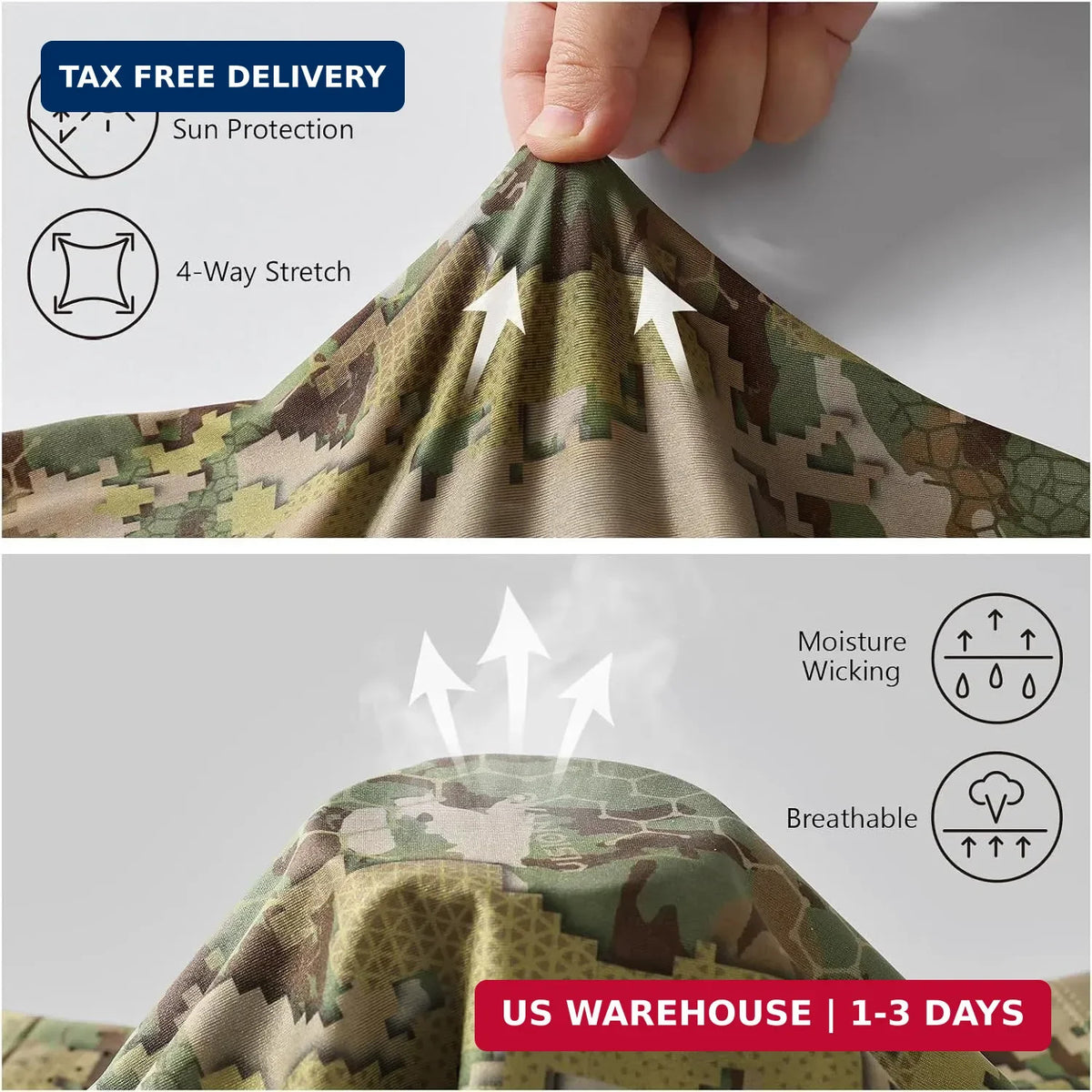 UPF 50+ Tactical Neck Gaiter Face Mask for Hunting and Outdoor Sports