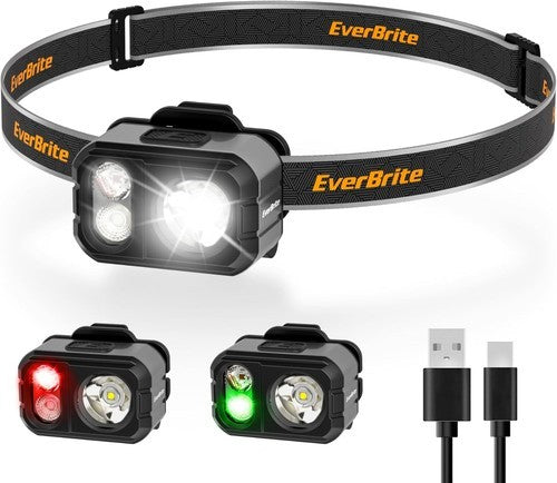 Rechargeable LED Headlamp Waterproof 7 Modes for Camping & Running