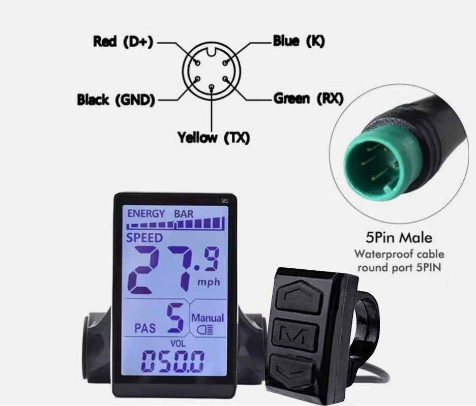 Electric Bicycle LCD Display Replacement for XP 2.0/3.0 Mountain Bike or Electric Scooter