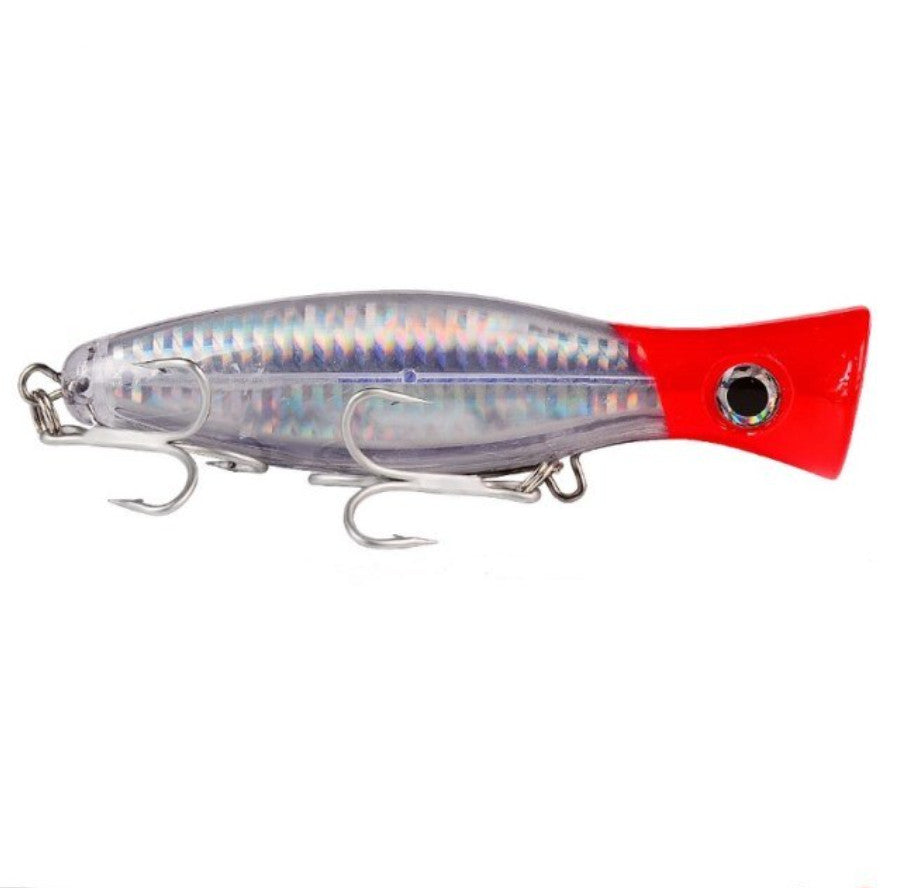 Floating Saltwater & Freshwater Fishing Lure - 1.5oz Topwater Popper with Rattle & Sharp Hooks