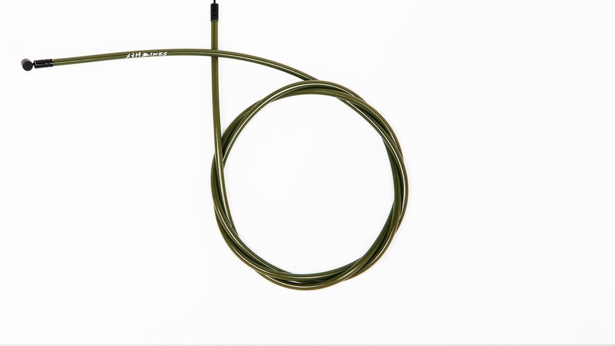 Linear Brake Cable 55 Inch - Durable Teflon Coated Bicycle Brake Cable, Army Green