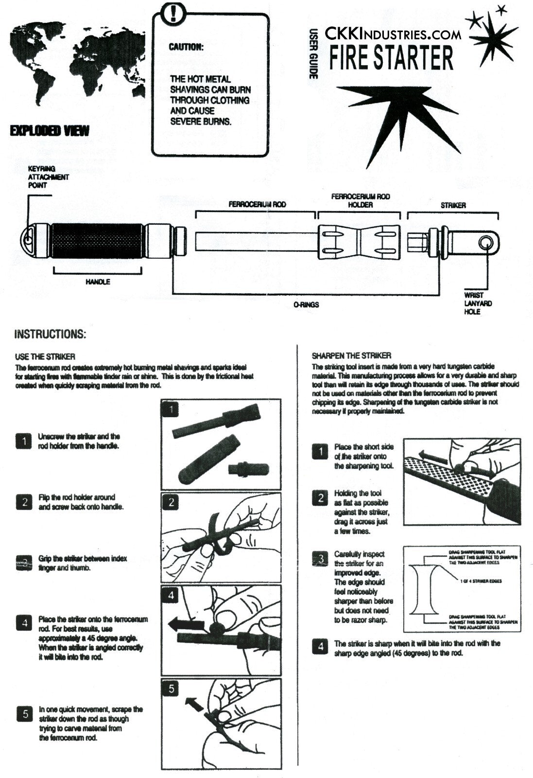 Fire Starter Kits with Lanyard - Ferrocerium for Camping, Survival, Power Outages