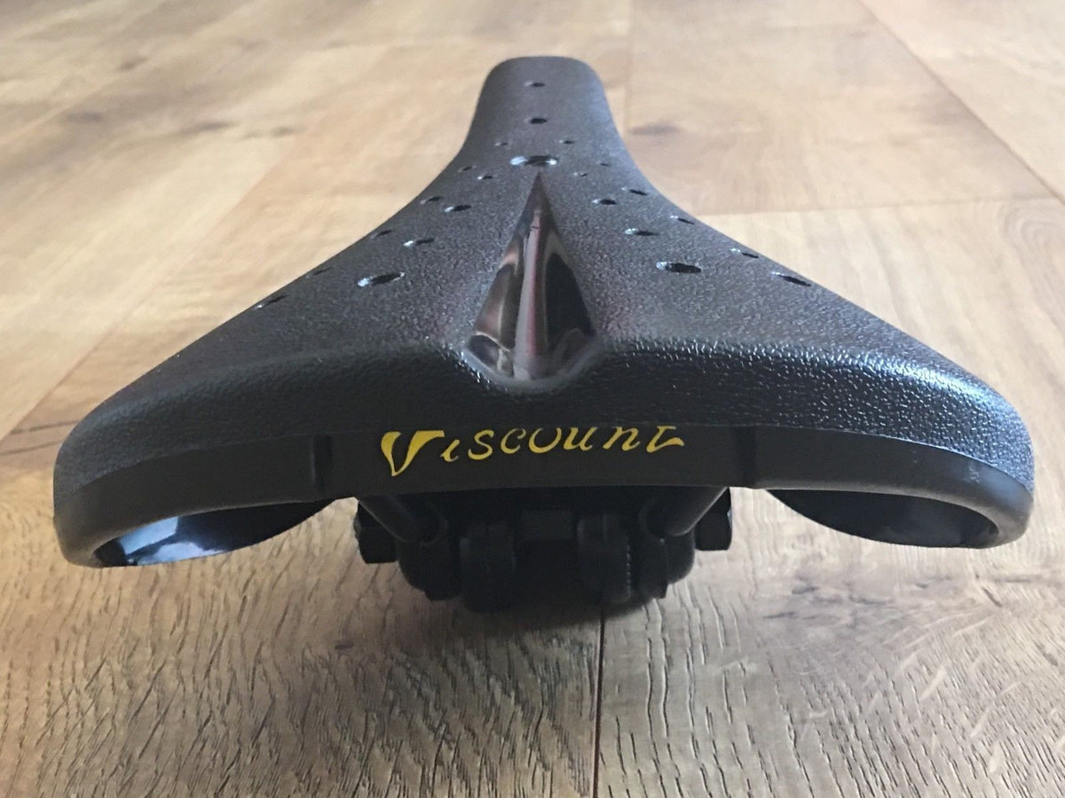 Black BMX Bicycle Seat - Viscount Dominator Hard Shell Old School Saddle