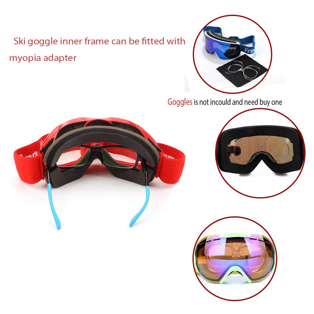 2 Pieces Ski Goggle Prescription Insert Frame Universal Flexible Adapter