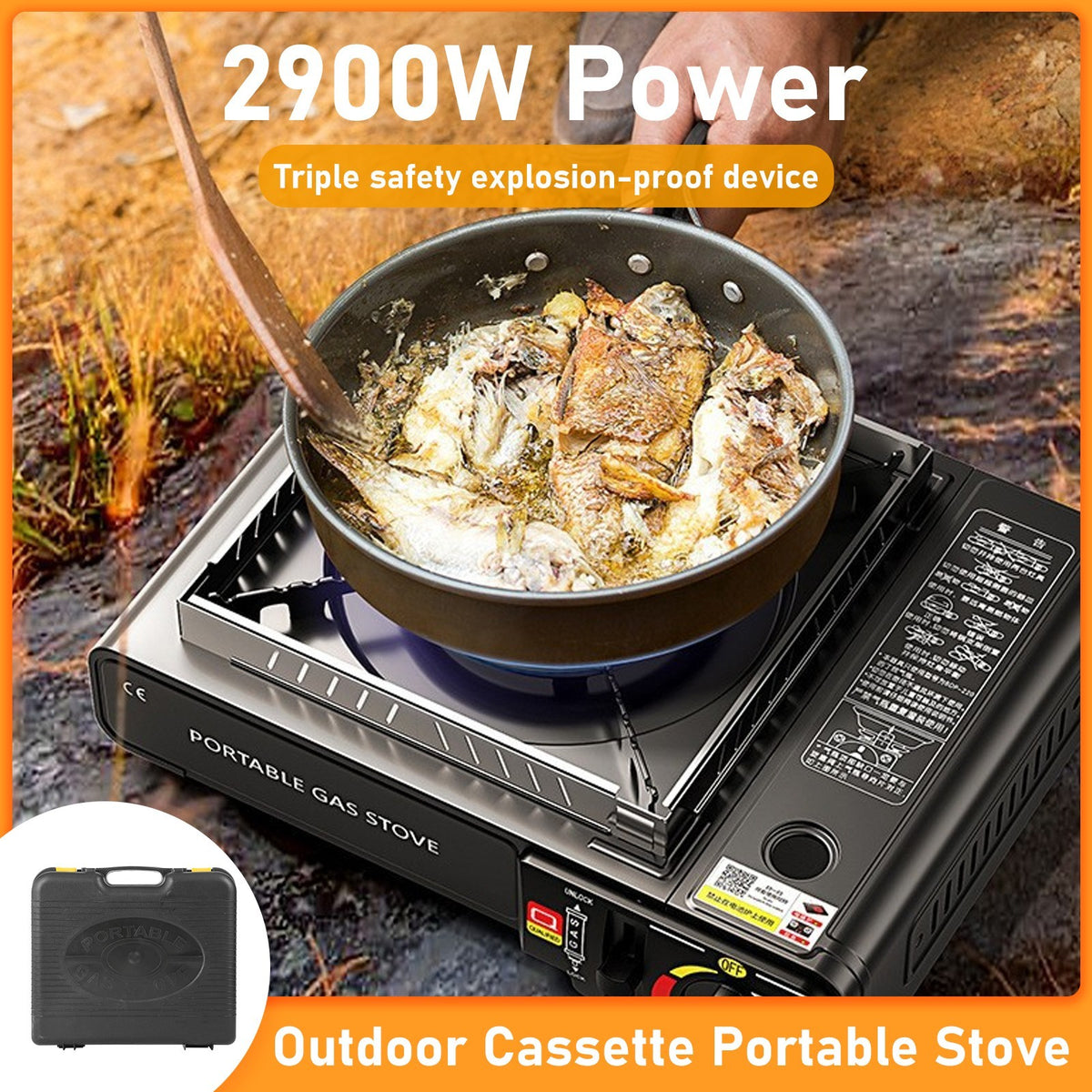 Portable Camping Stove with Carrying Case for Hiking and Emergencies