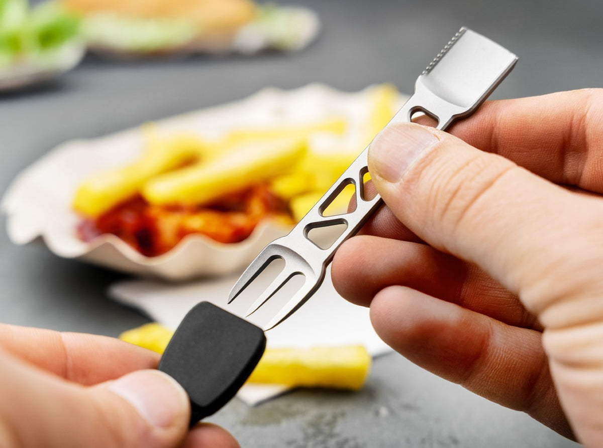 Camping Cutlery Set - Knife, Fork, Spoon, Stainless Steel Multi-Tool