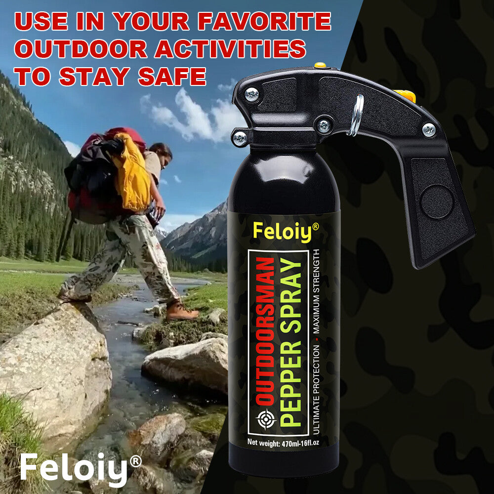 Feloiy Bear Spray 16oz with Holster - Powerful Pepper Deterrent