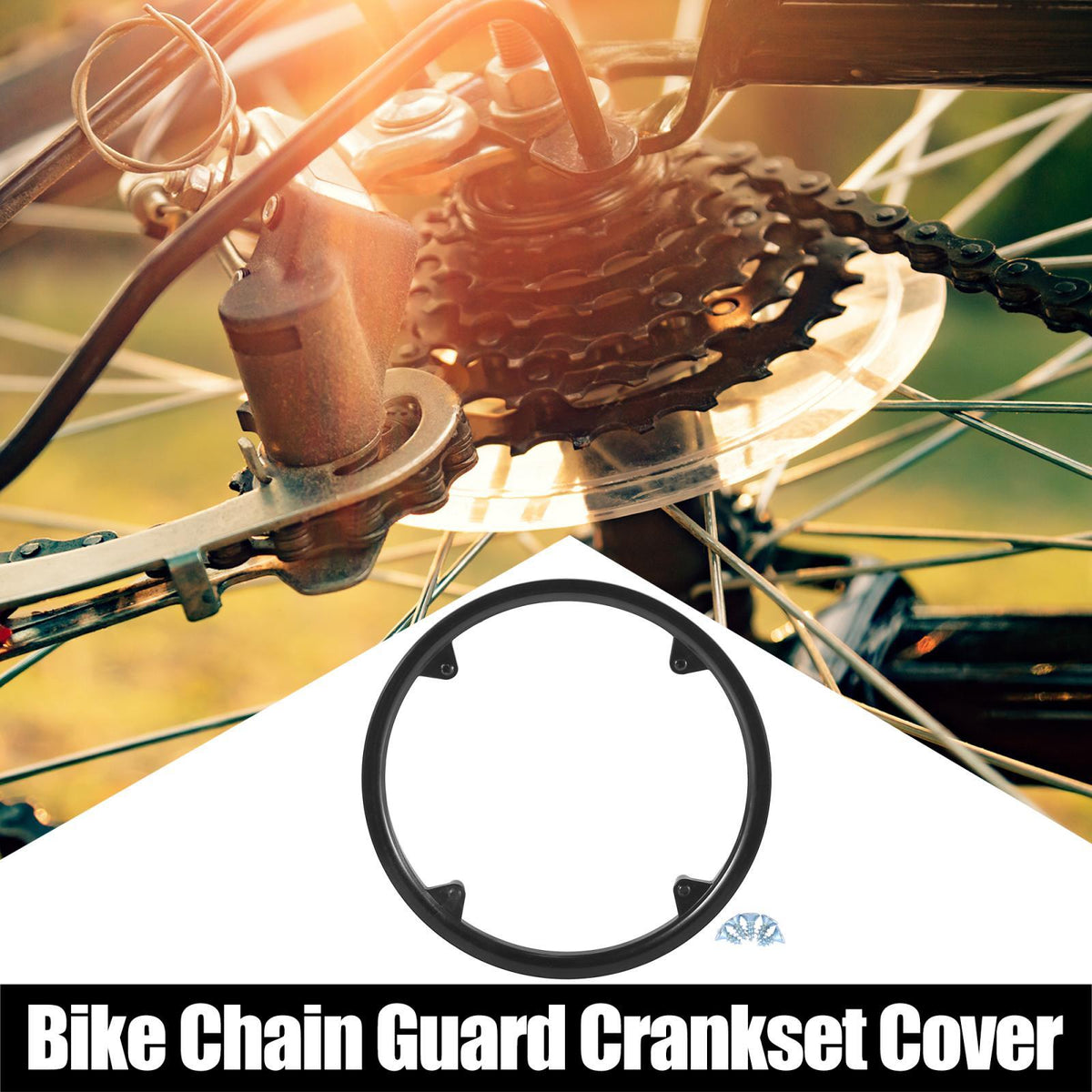 Universal Bicycle Crankset Chain Wheel Cover 48 Teeth Black 12cm Guard