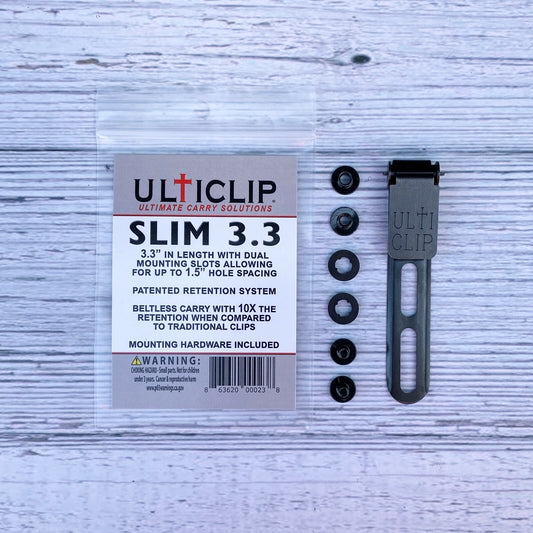 Ulticlip Slim Beltless Clip 3.3 Inch - Concealed Carry, Military Grade Steel