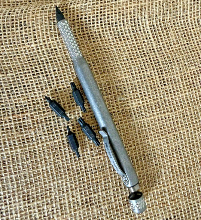 Titanium Pen Driver with 5 Bits and Extra Storage - Gnurling Pocket Clip