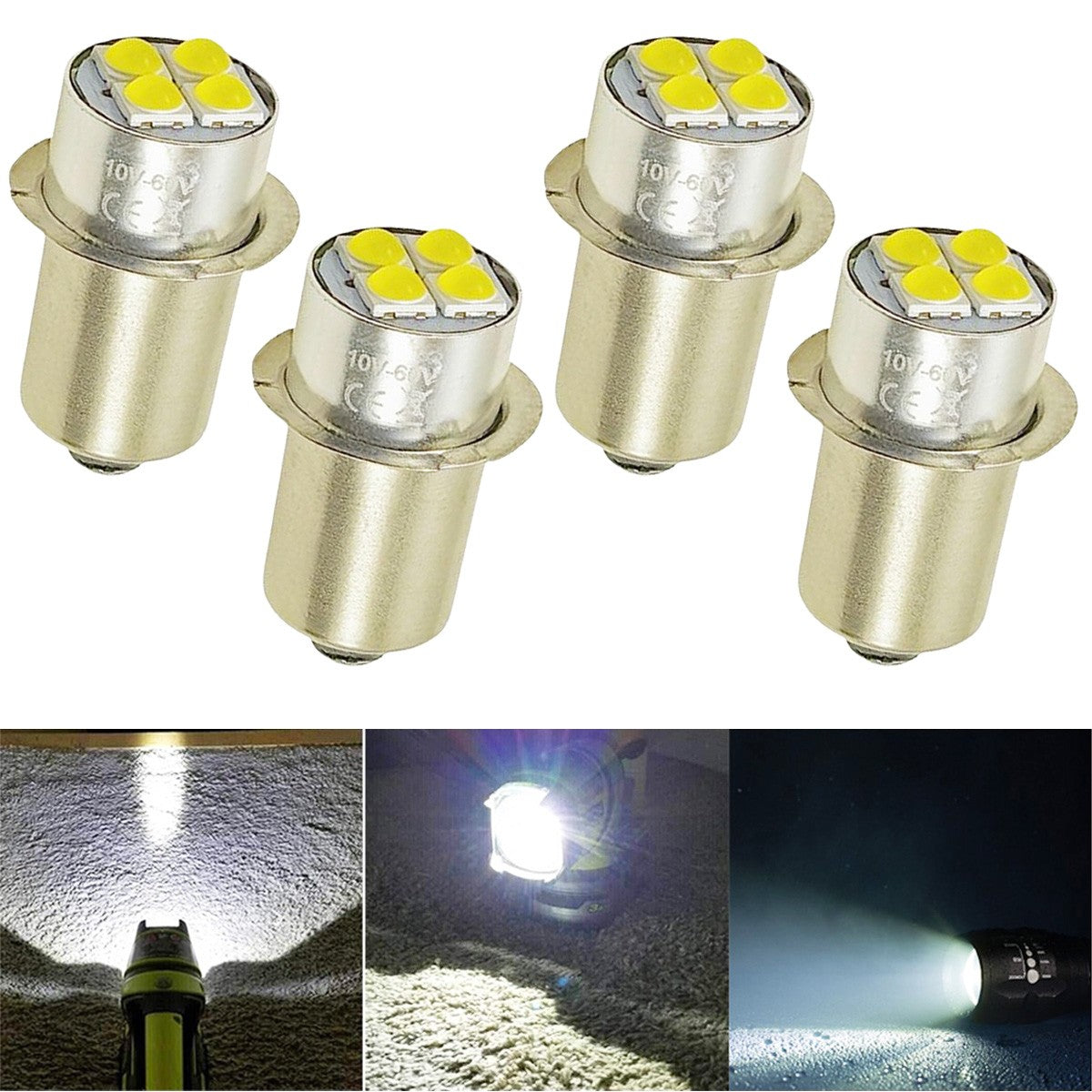 LED Flashlight Worklight Bulb 19.2V P13.5S for Craftsman 19V Tools - White
