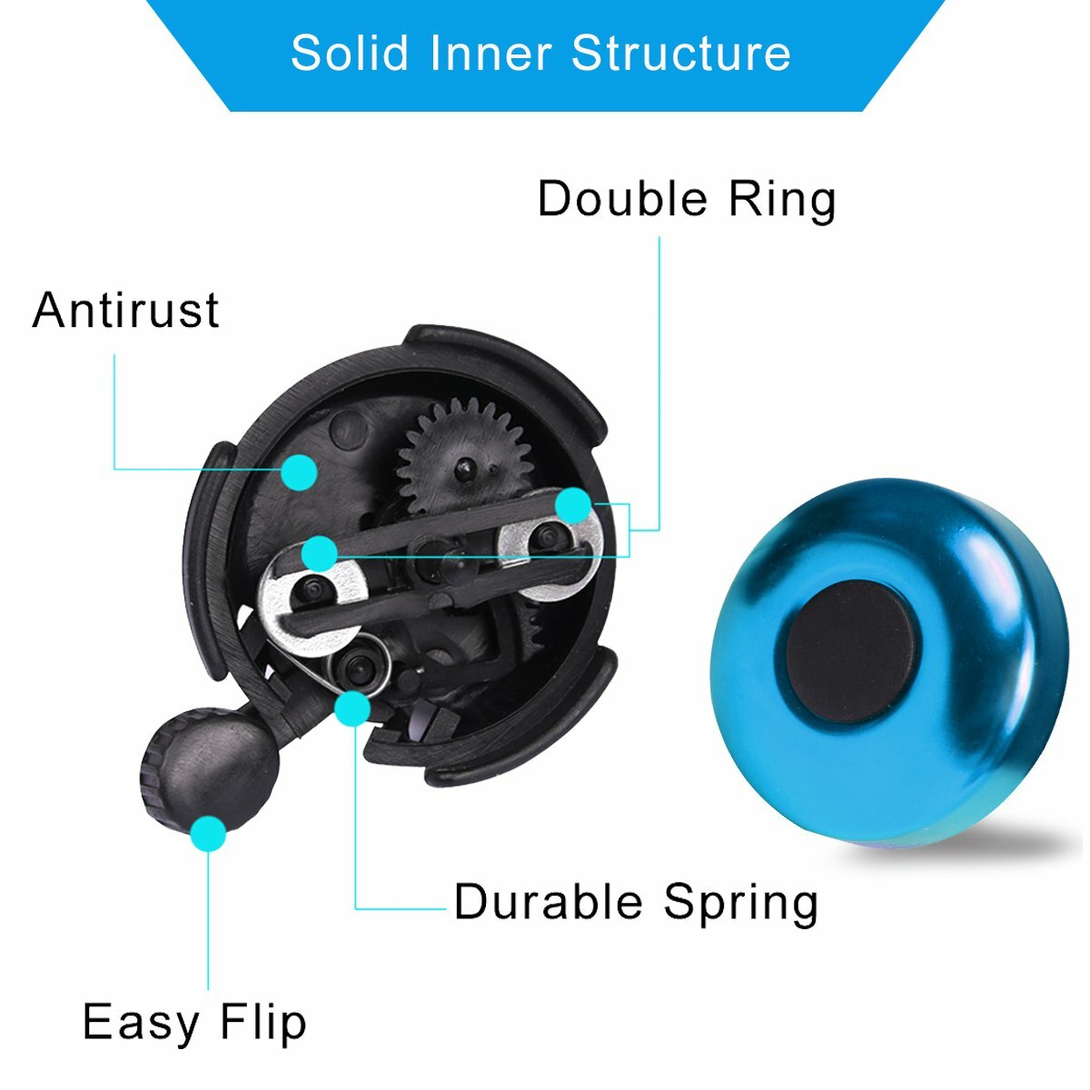 Metal Bicycle Handlebar Bell Horn Loud Ring Safety Cycling Accessory