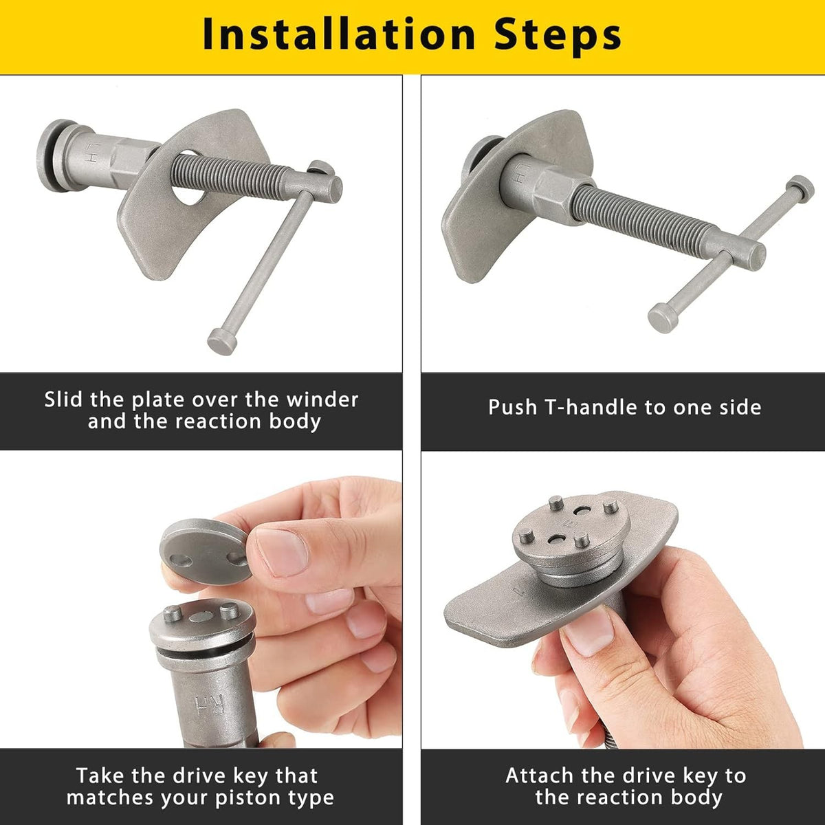 Heavy Duty Disc Brake Caliper Tool Kit for Piston Compression & Rewind
