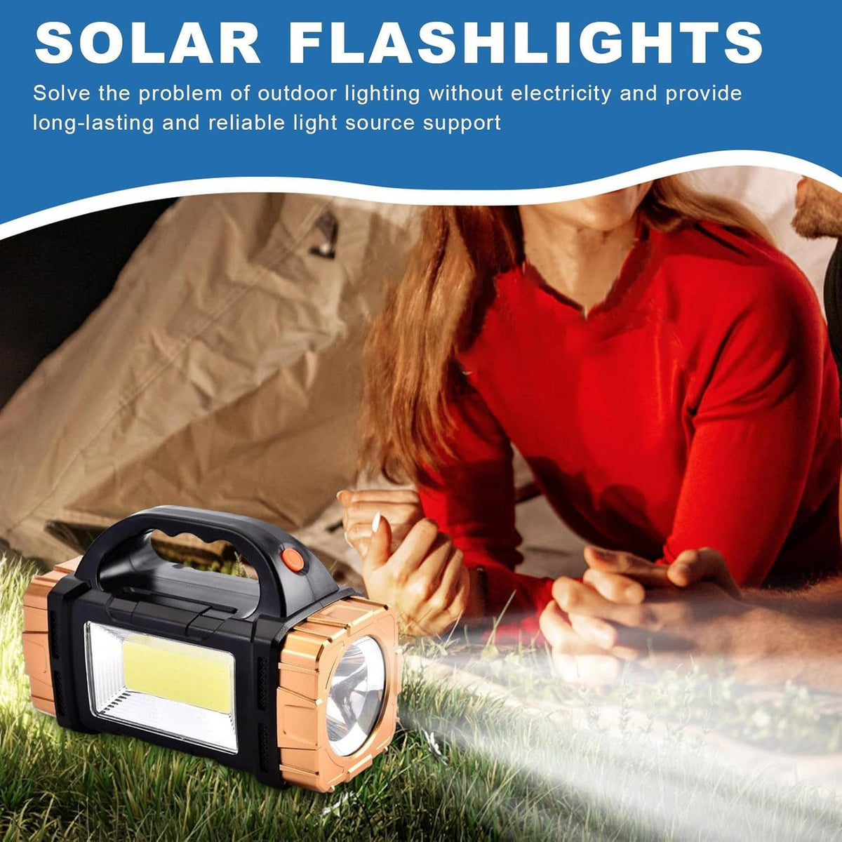 Rechargeable Solar LED Camping Lantern Flashlight