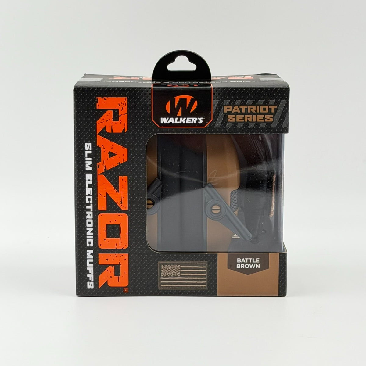 Walkers Razor Slim Electronic Ear Muffs Patriot Series Battle Brown
