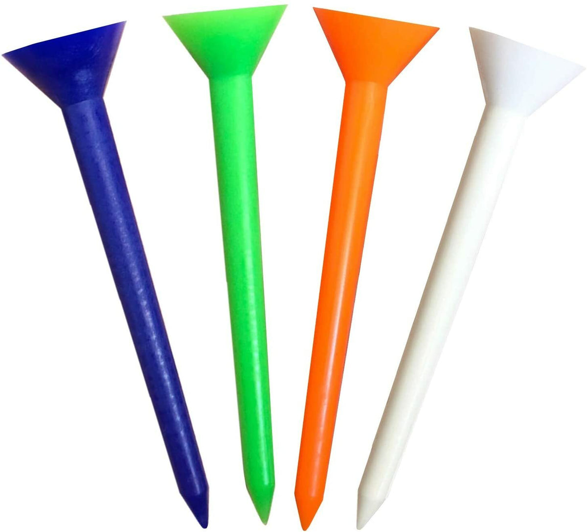 Unbreakable 3-1/4-inch Golf Tees Pack of 60 - Durable Plastic, Multi-Color