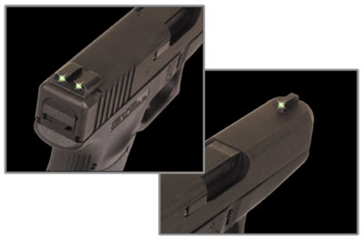 Tritium Night Sight Set for Kimber 1911 Green & White Dots - Solid Steel