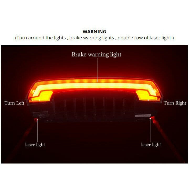 Bike Tail Light with Remote Control Waterproof Safety Signal