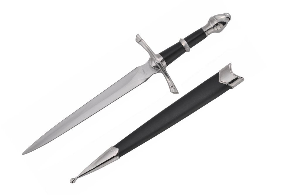Medieval Dagger 14 Inch with Black Scabbard - Cosplay & Display Replica
