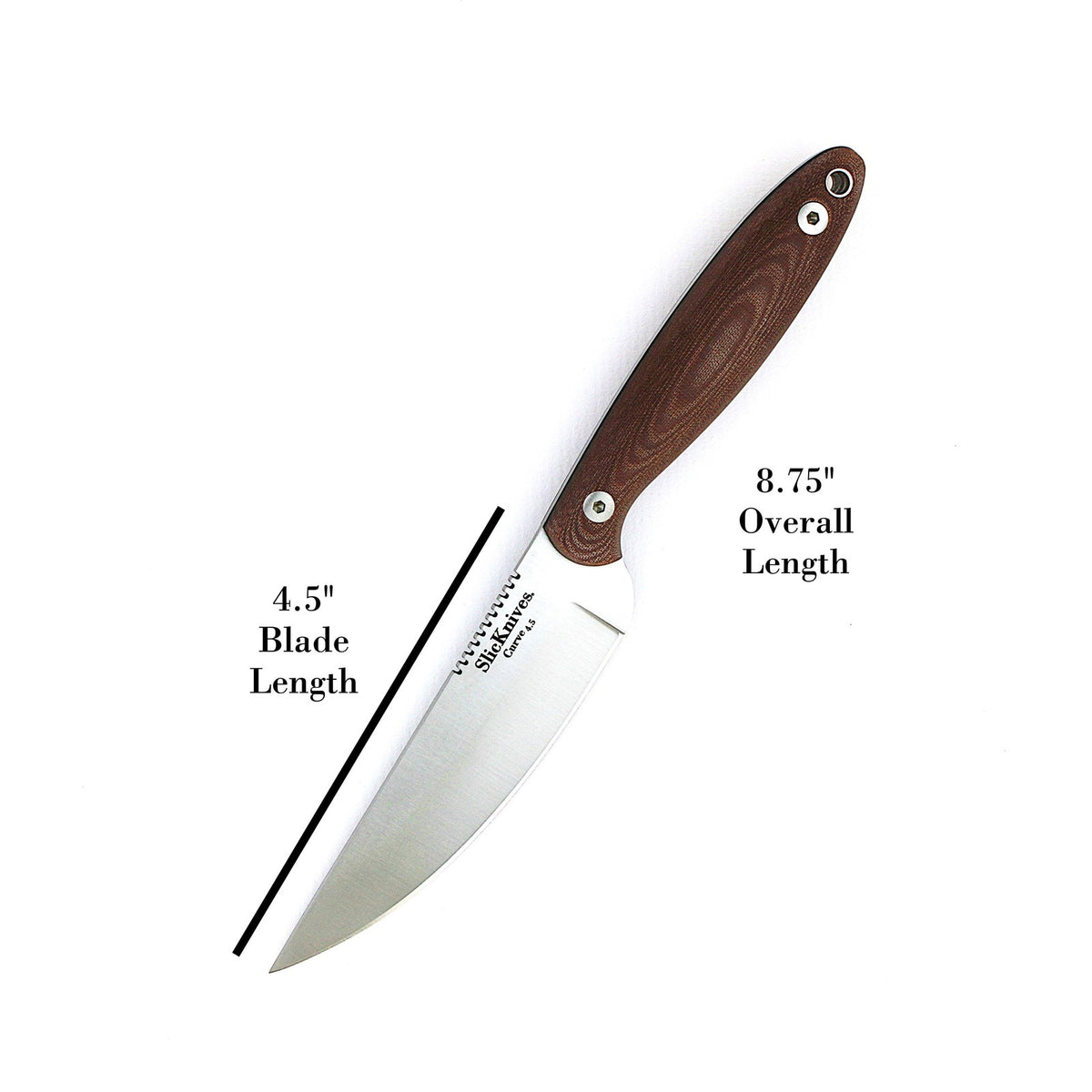 SlicKnives Curve 4.5 Brown Roach Belly Bird & Trout Knife