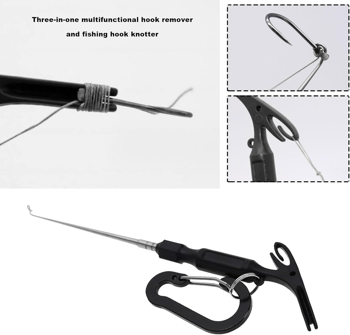 Multi-Purpose Fishing Knot Tying & Hook Removal Tool Set - 2 Pieces