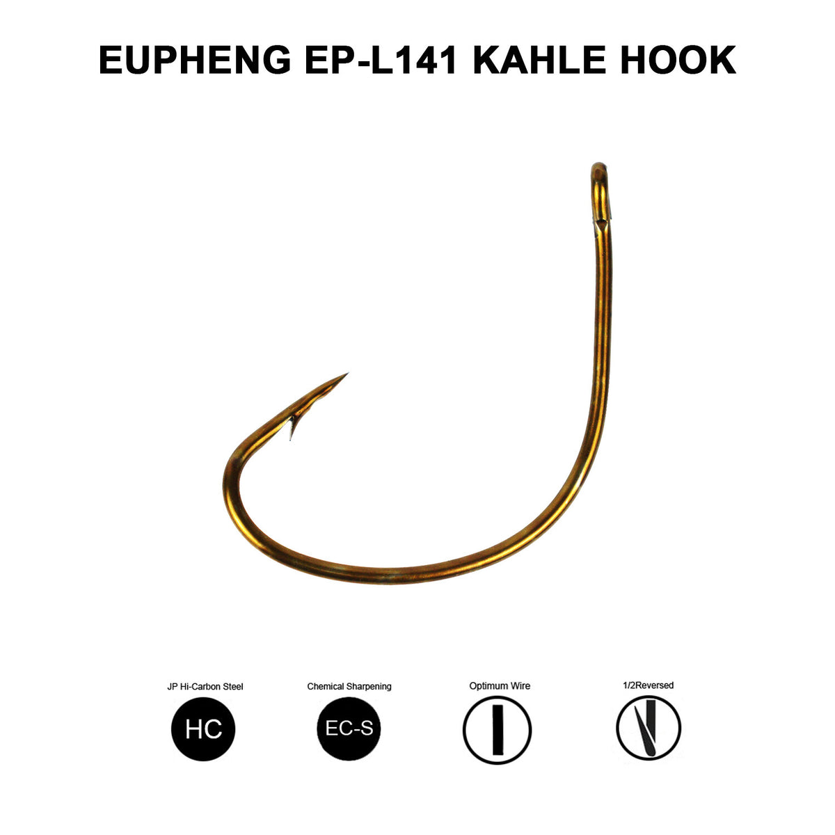 Bronze Offset Fishing Hooks - Assorted Sizes & Quantities for Freshwater & Saltwater Fishing