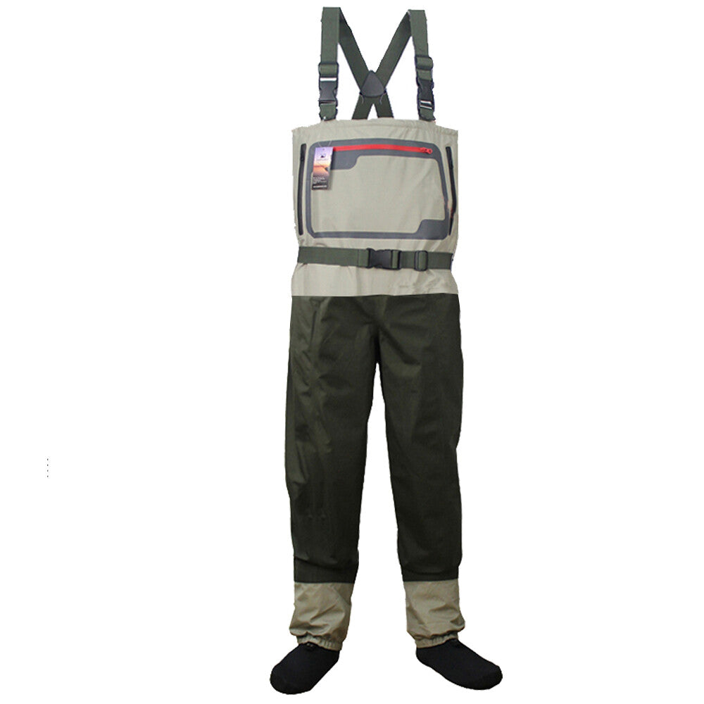 Fly Fishing Chest Waders Waterproof Breathable Stocking Foot Waders for Outdoors