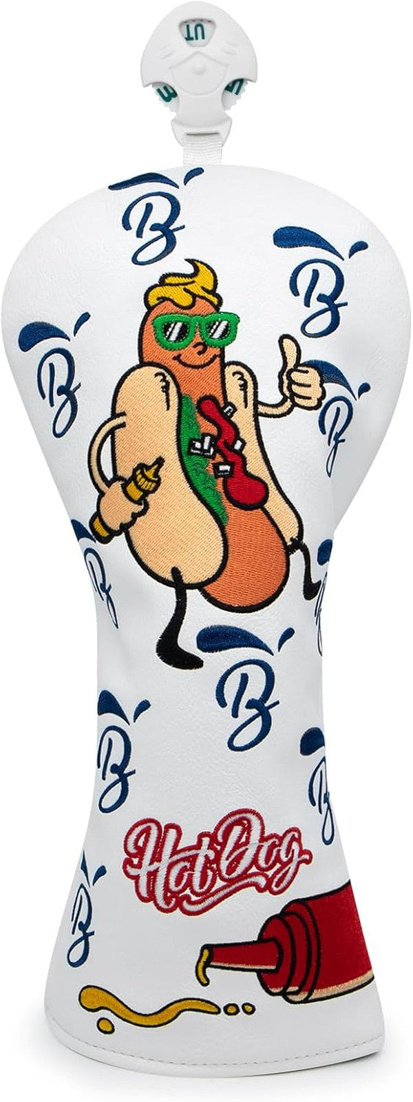 Leather Golf Club Head Covers Hot Dog Design for Drivers & Hybrids
