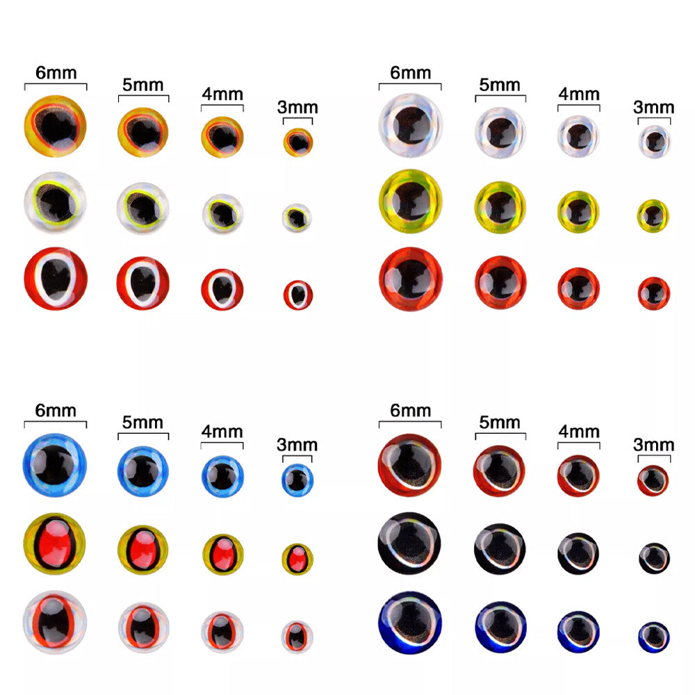 1464Pcs Fishing Lure Eyes 3D Holographic Fish Eyes for Fly Tying & Lure Craft