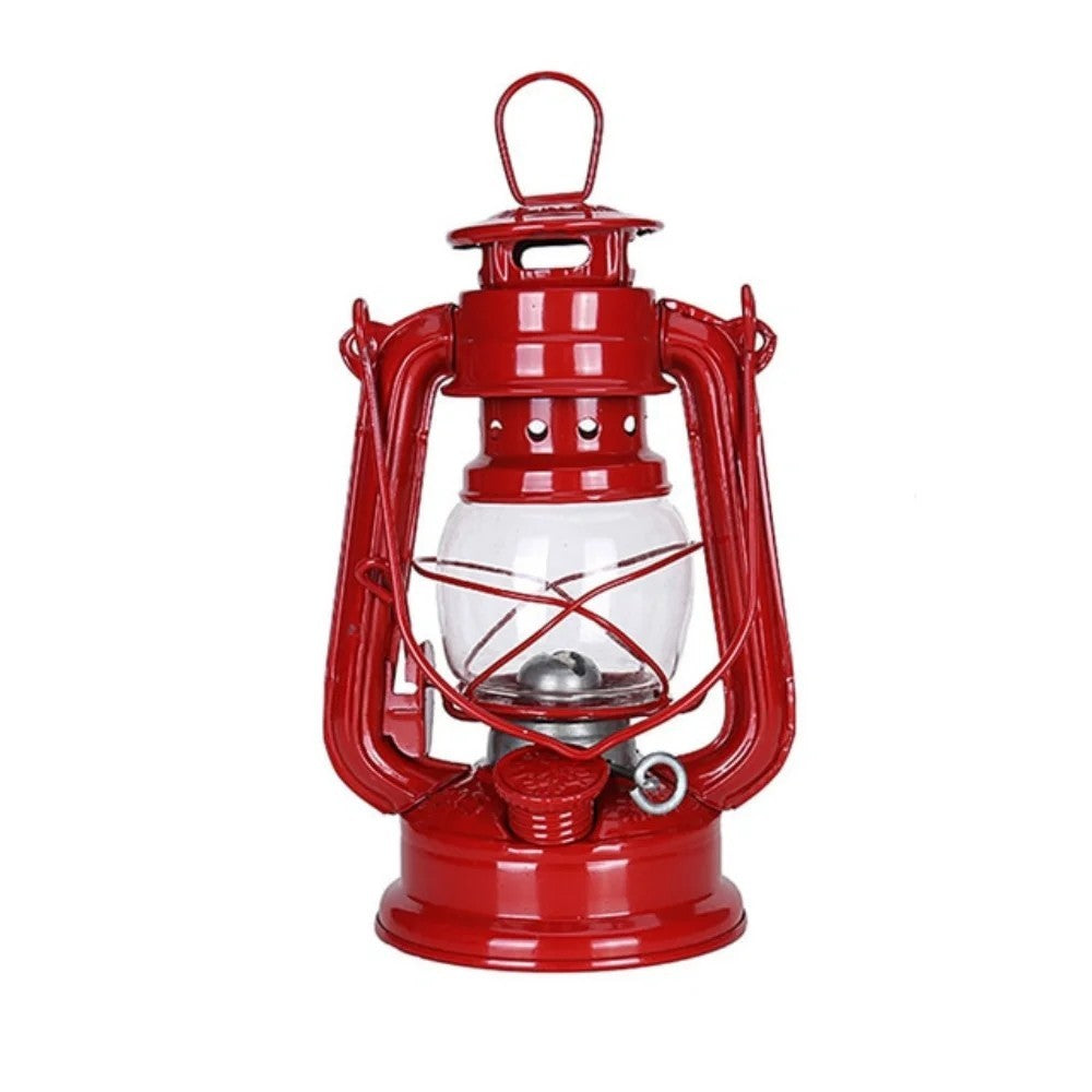 Vintage Camping Lantern Oil Lamp - Portable Outdoor Bronze Light 19cm